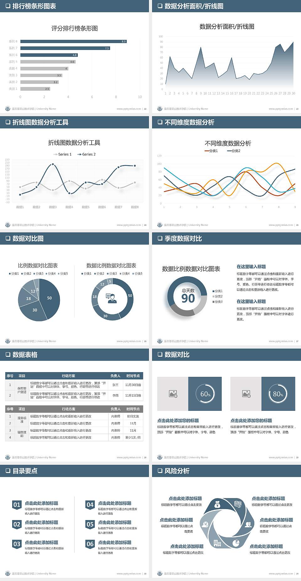 连云港职业技术学院PPT模板下载4:3格式幻灯片预览图4