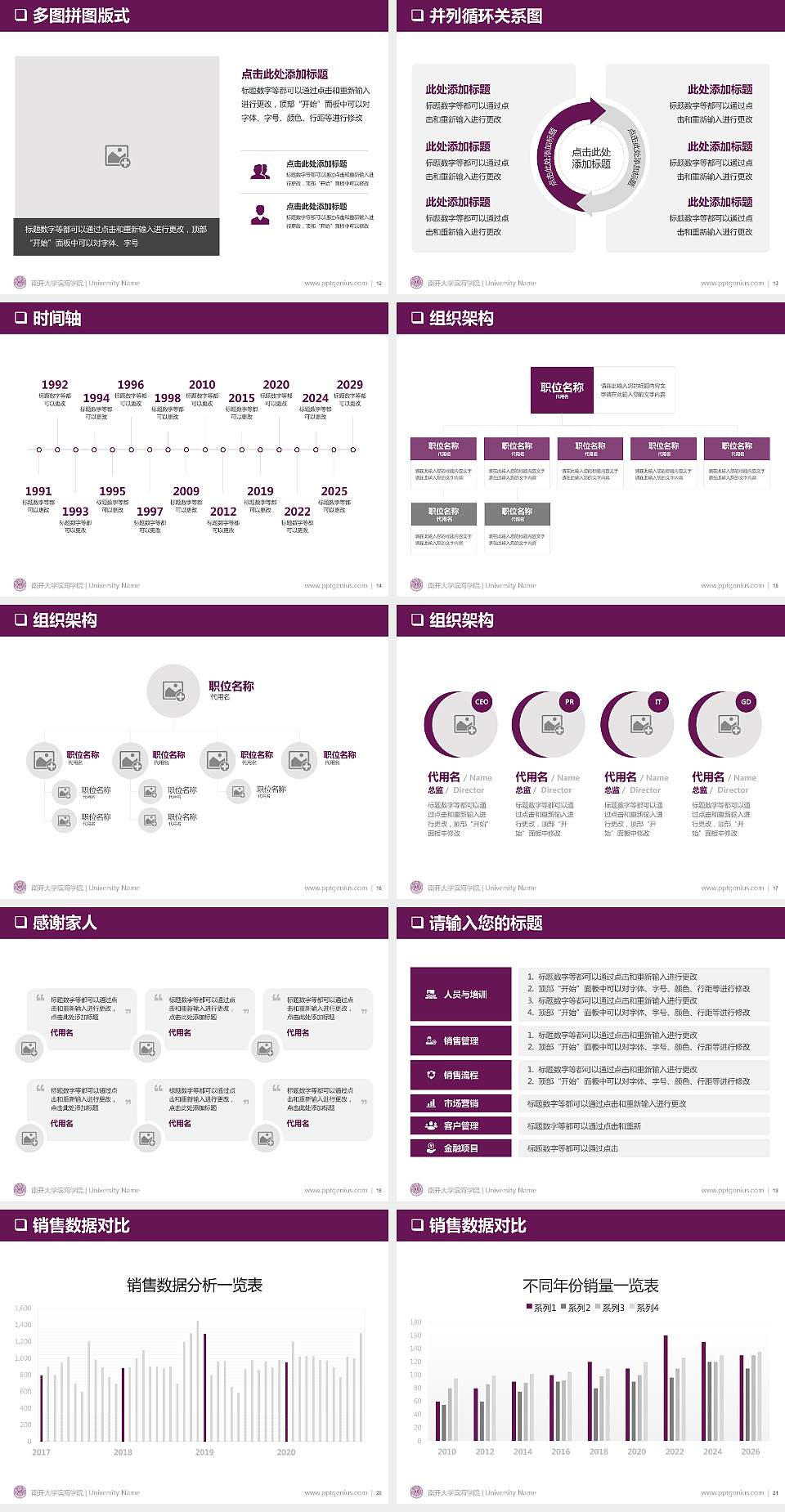 南开大学滨海学院PPT模板下载4:3格式幻灯片预览图3