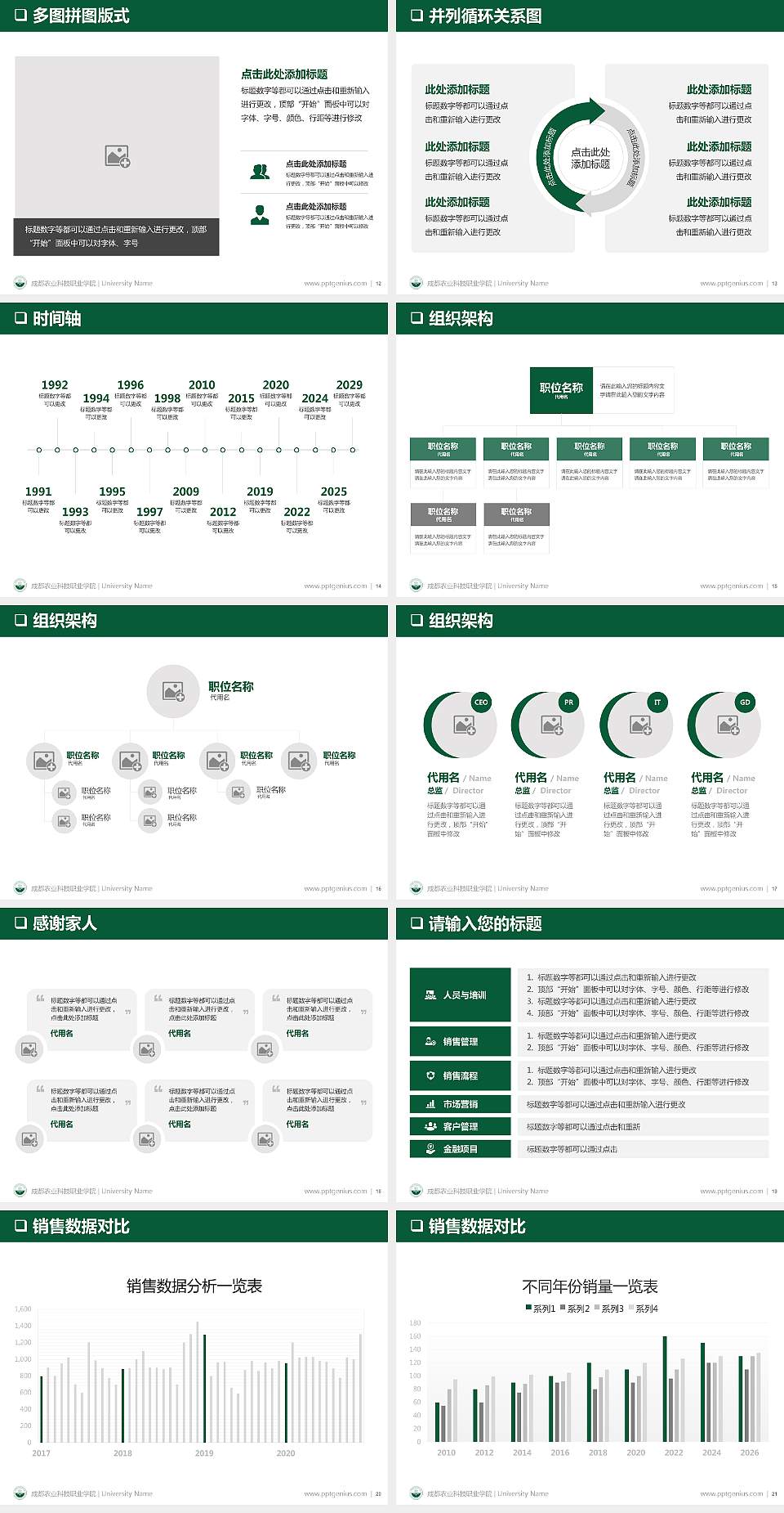 成都农业科技职业学院PPT模板下载4:3格式幻灯片预览图3