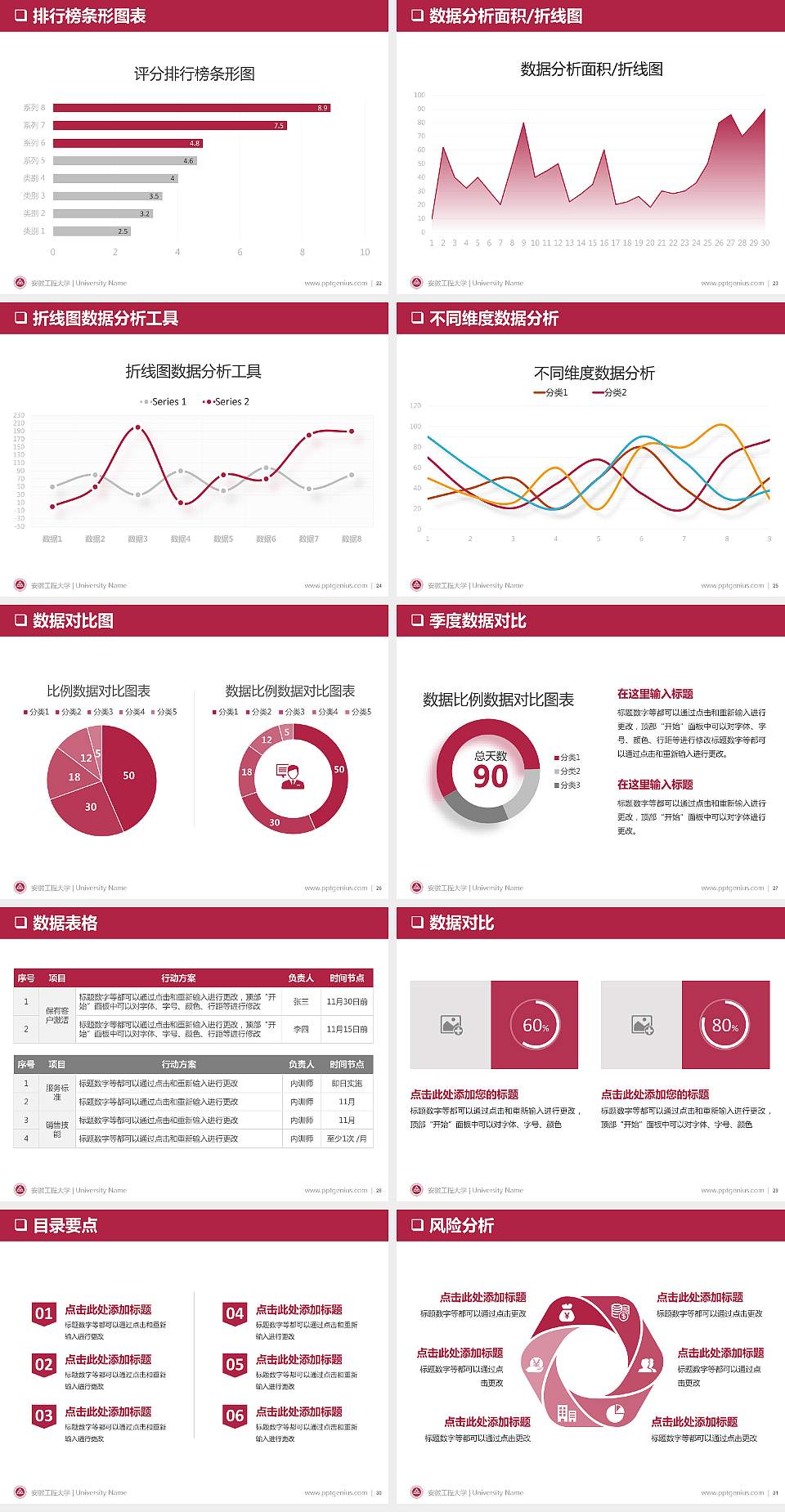 安徽工程大学PPT模板下载4:3格式幻灯片预览图4