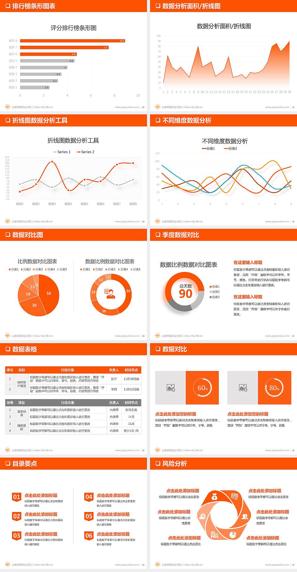 山东传媒职业学院PPT模板下载4:3格式幻灯片预览图4