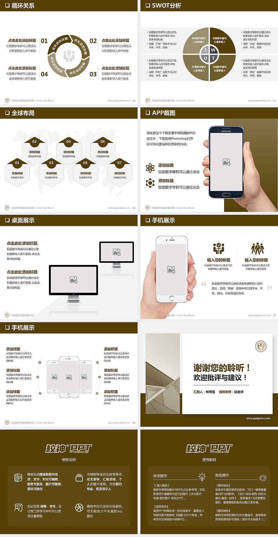 云南城市建设职业学院PPT模板下载4:3格式幻灯片预览图5