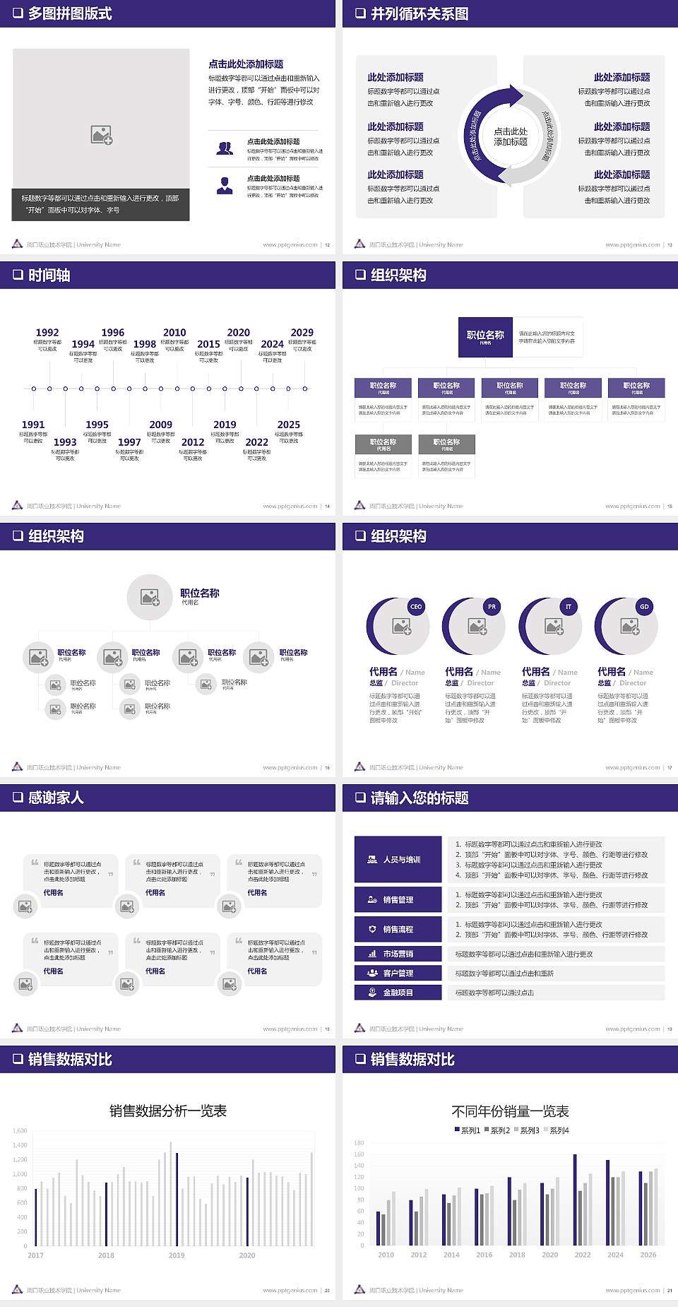 周口职业技术学院PPT模板下载4:3格式幻灯片预览图3