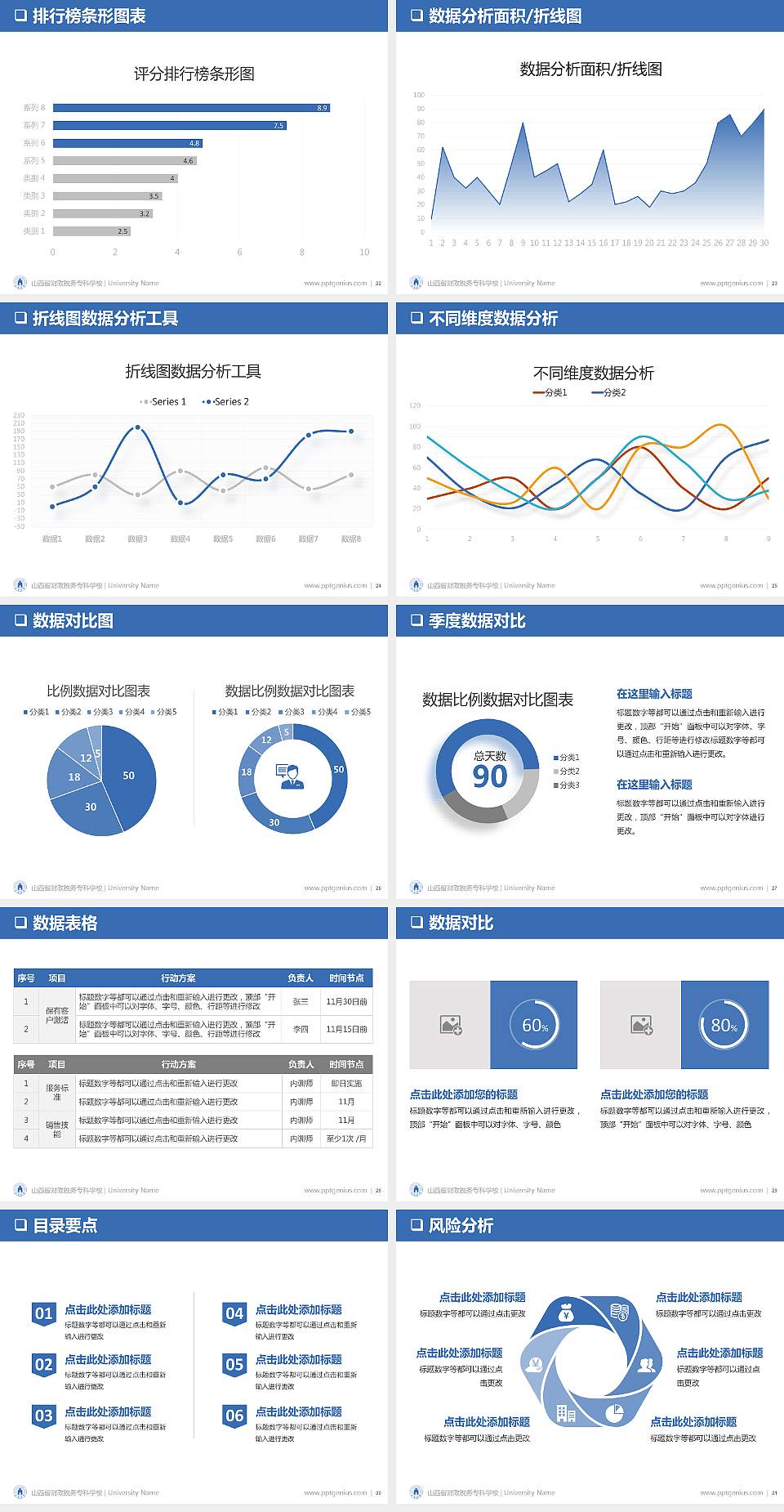 山西省财政税务专科学校PPT模板下载4:3格式幻灯片预览图4