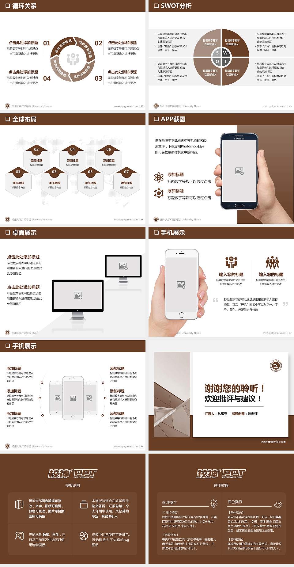 扬州大学广陵学院PPT模板下载4:3格式幻灯片预览图5