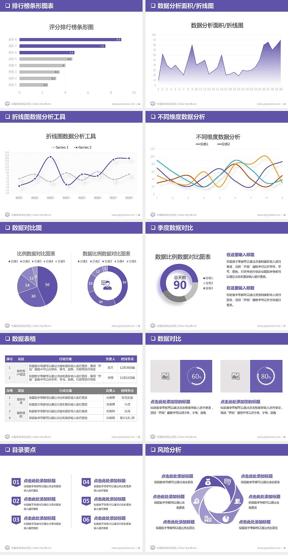 长春东方职业学院PPT模板下载4:3格式幻灯片预览图4