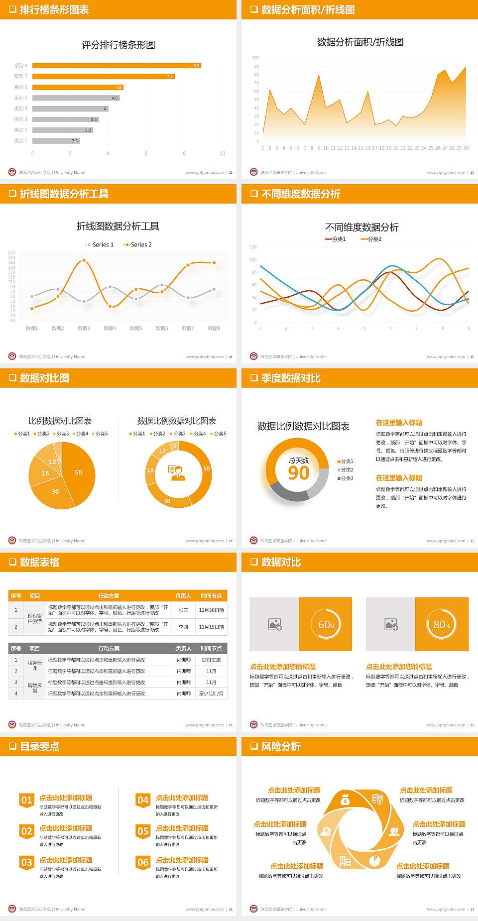 珠海艺术职业学院PPT模板下载4:3格式幻灯片预览图4