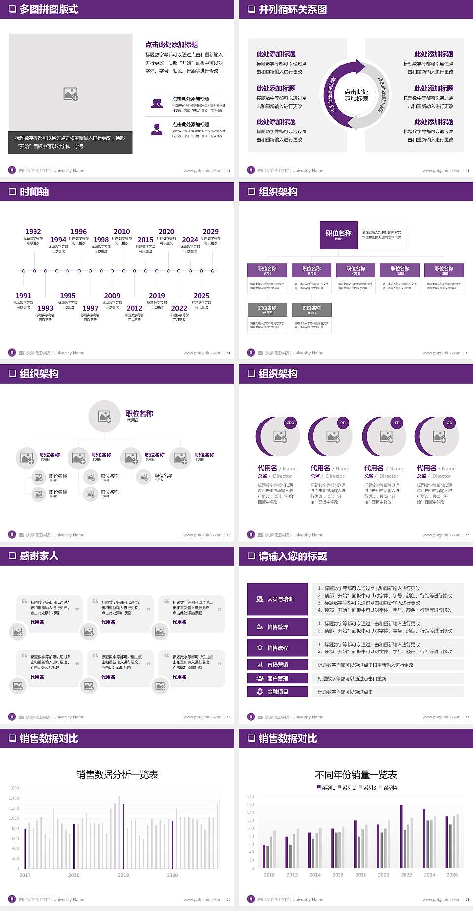 四川大学锦江学院PPT模板下载4:3格式幻灯片预览图3