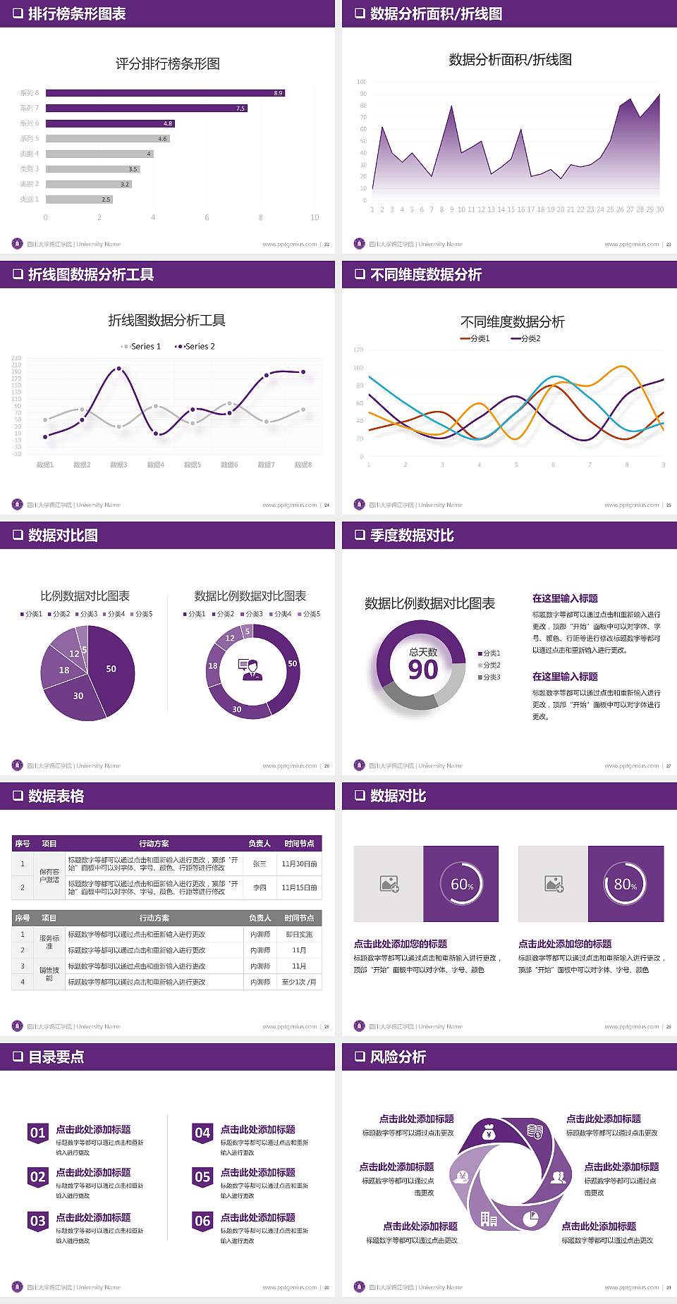 四川大学锦江学院PPT模板下载4:3格式幻灯片预览图4