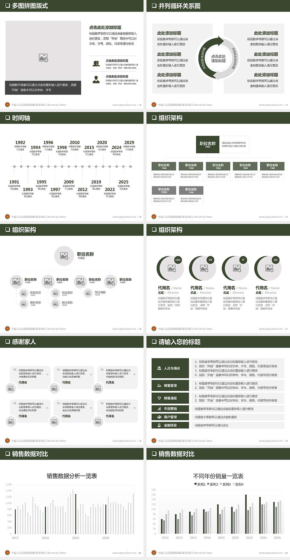 中国人民武装警察部队警官学院PPT模板下载4:3格式幻灯片预览图3