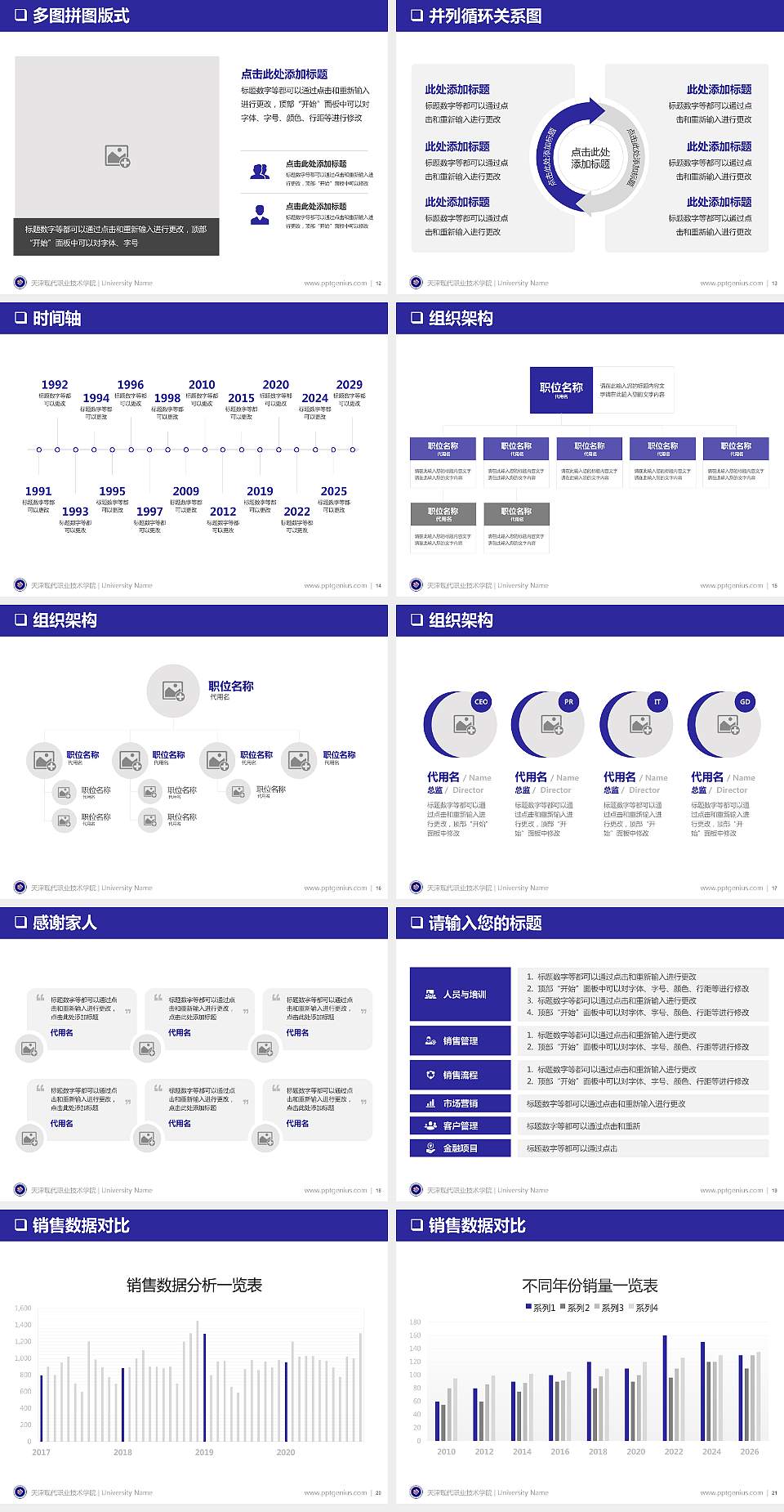 天津现代职业技术学院PPT模板下载4:3格式幻灯片预览图3
