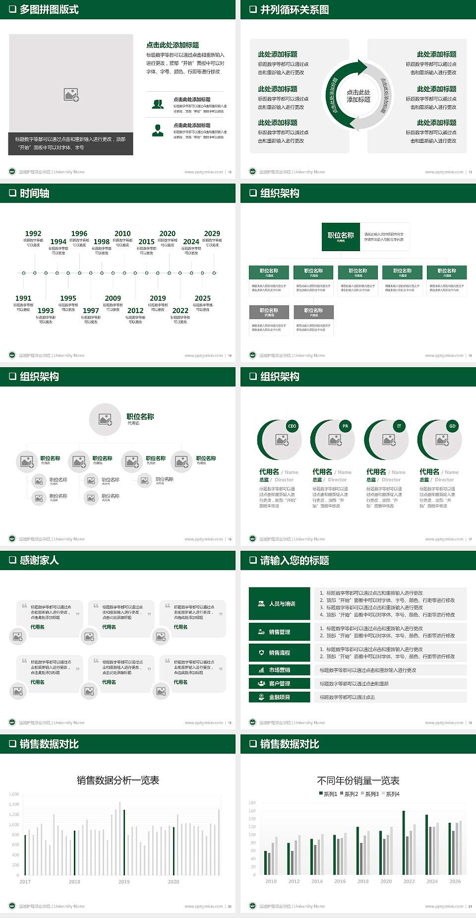 运城护理职业学院PPT模板下载4:3格式幻灯片预览图3