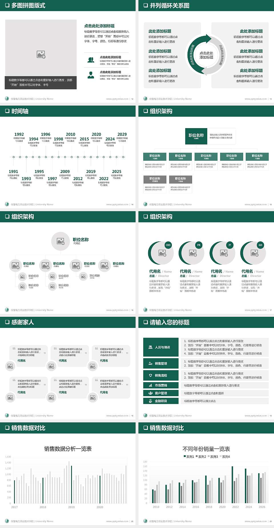 保定电力职业技术学院PPT模板下载4:3格式幻灯片预览图3