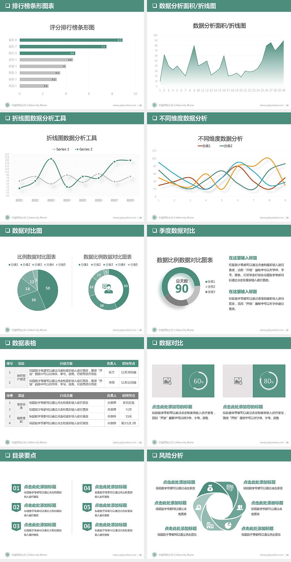 中国药科大学PPT模板下载4:3格式幻灯片预览图4
