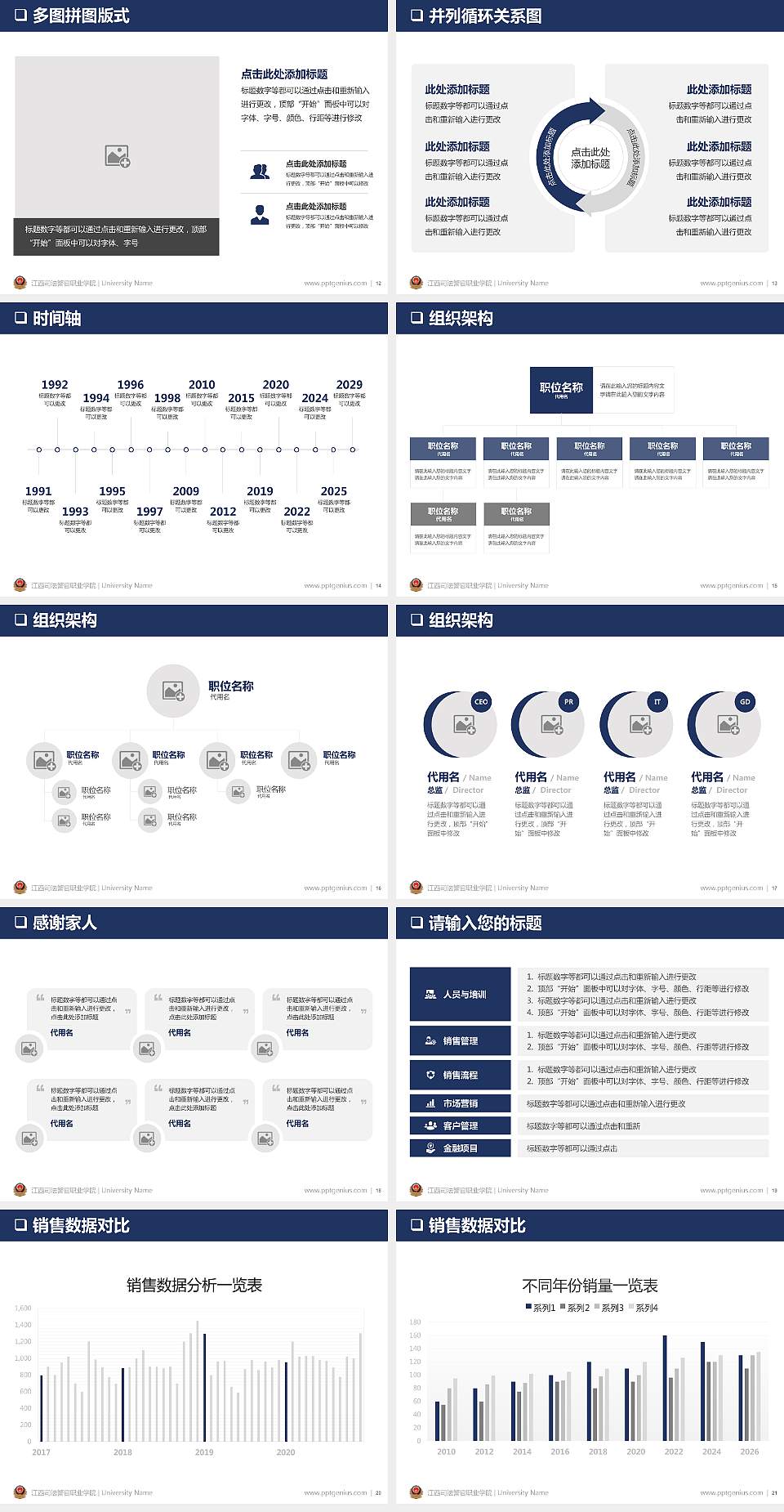 江西司法警官职业学院PPT模板下载4:3格式幻灯片预览图3
