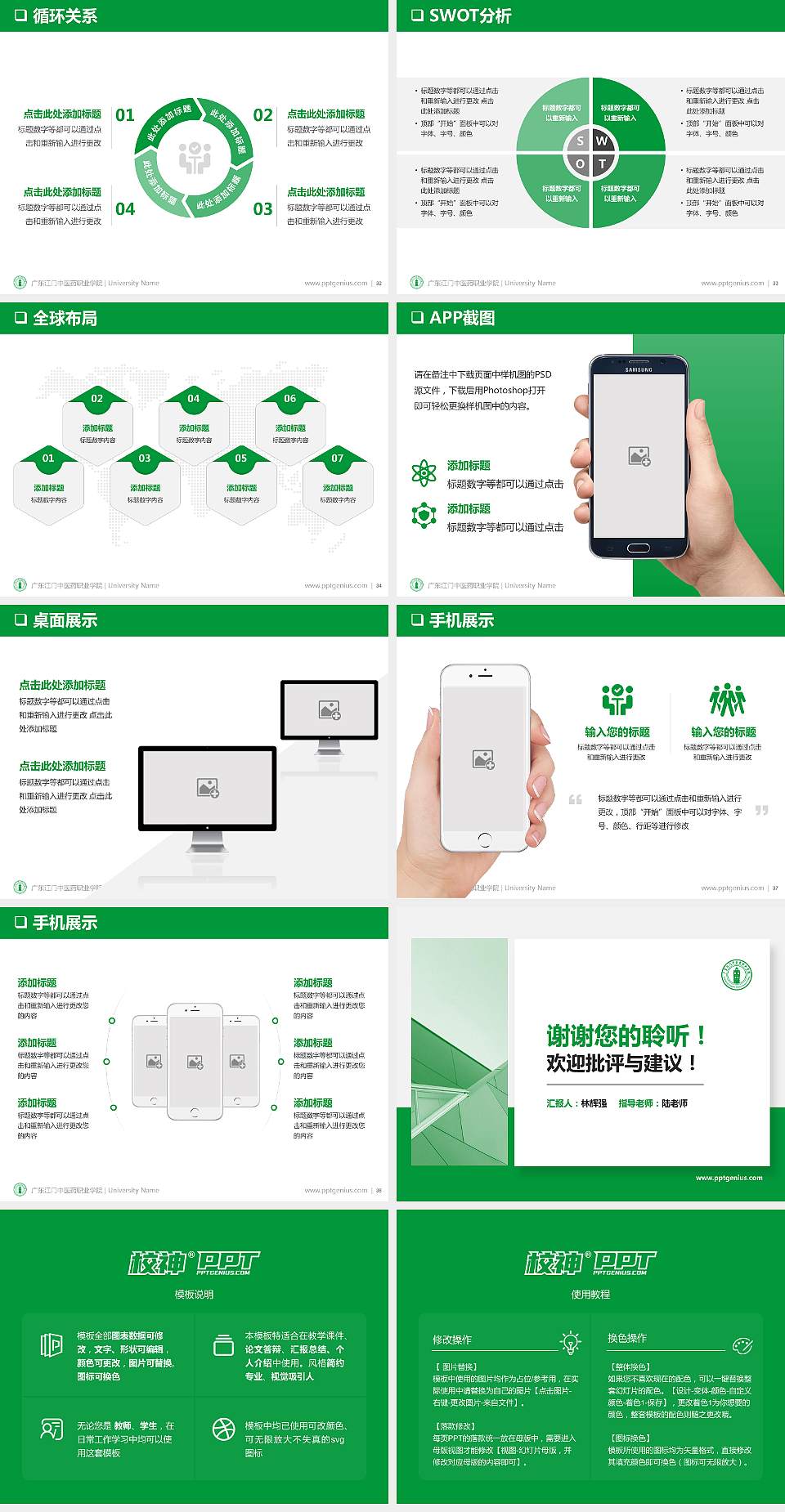 广东江门中医药职业学院PPT模板下载4:3格式幻灯片预览图5