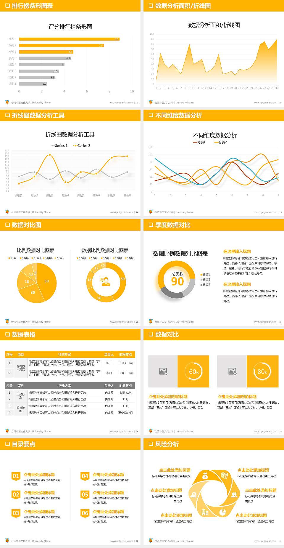 台湾中国文化大学PPT模板下载4:3格式幻灯片预览图4
