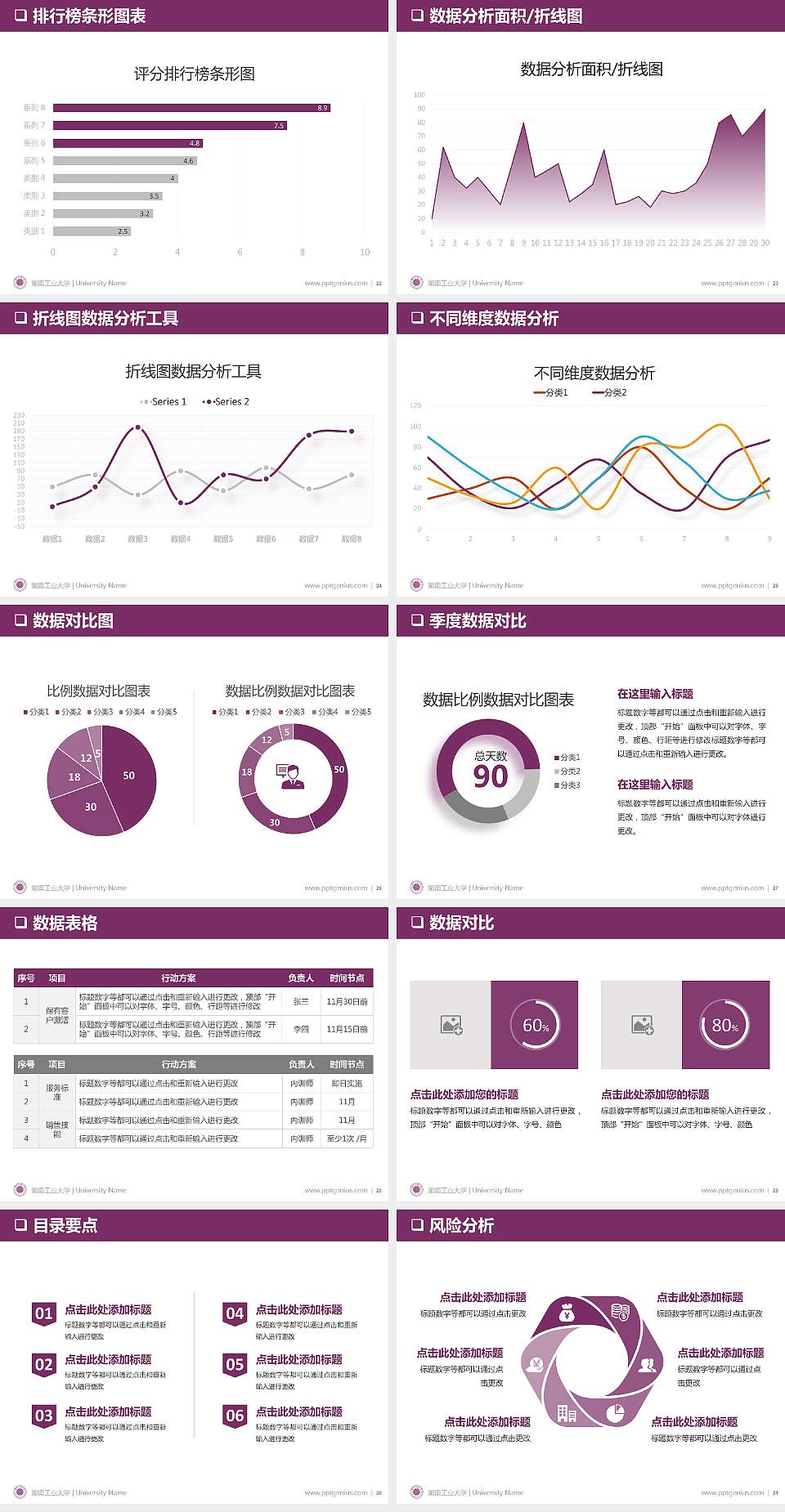 湖南工业大学PPT模板下载4:3格式幻灯片预览图4