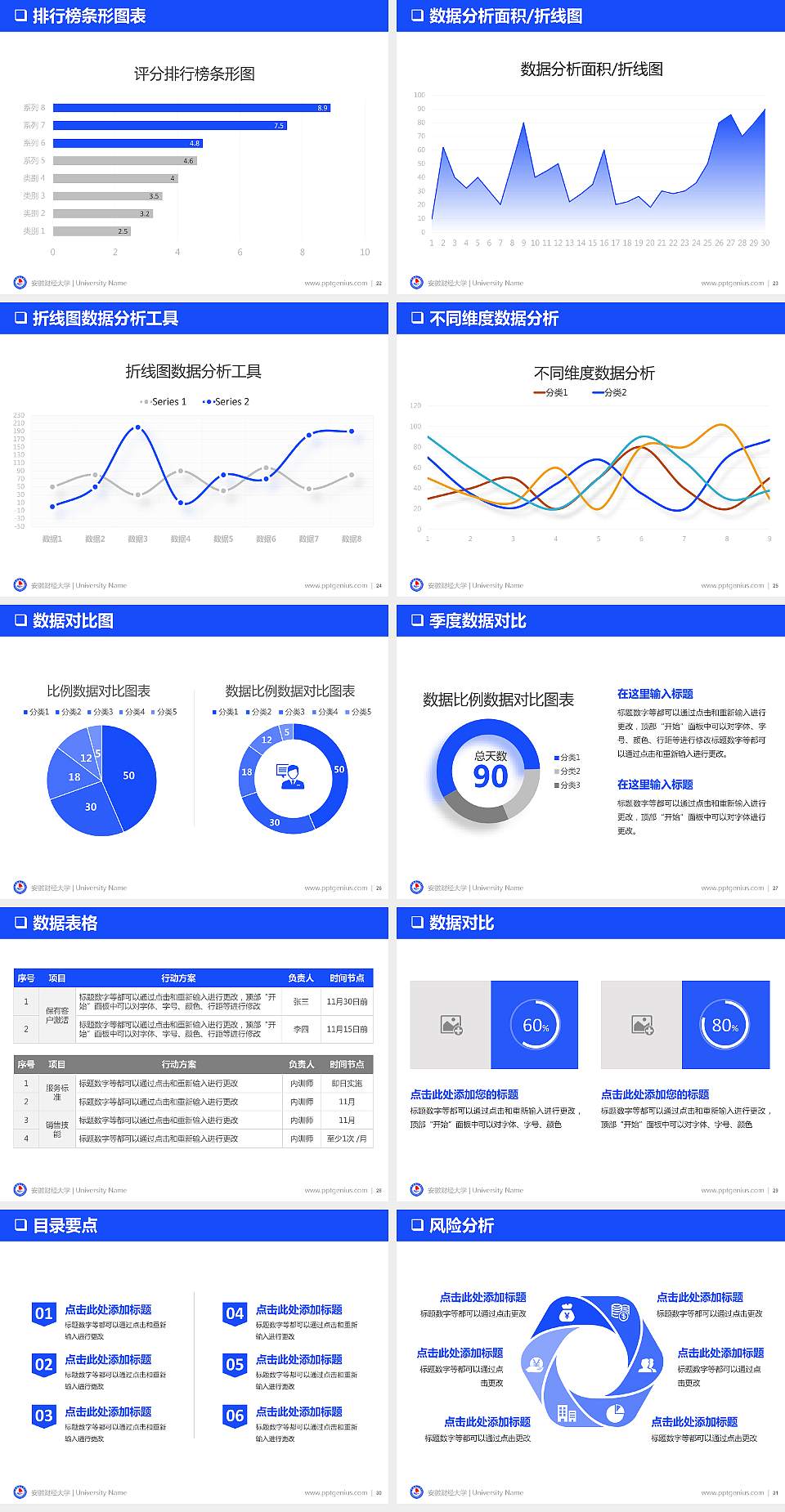 安徽财经大学PPT模板下载4:3格式幻灯片预览图4