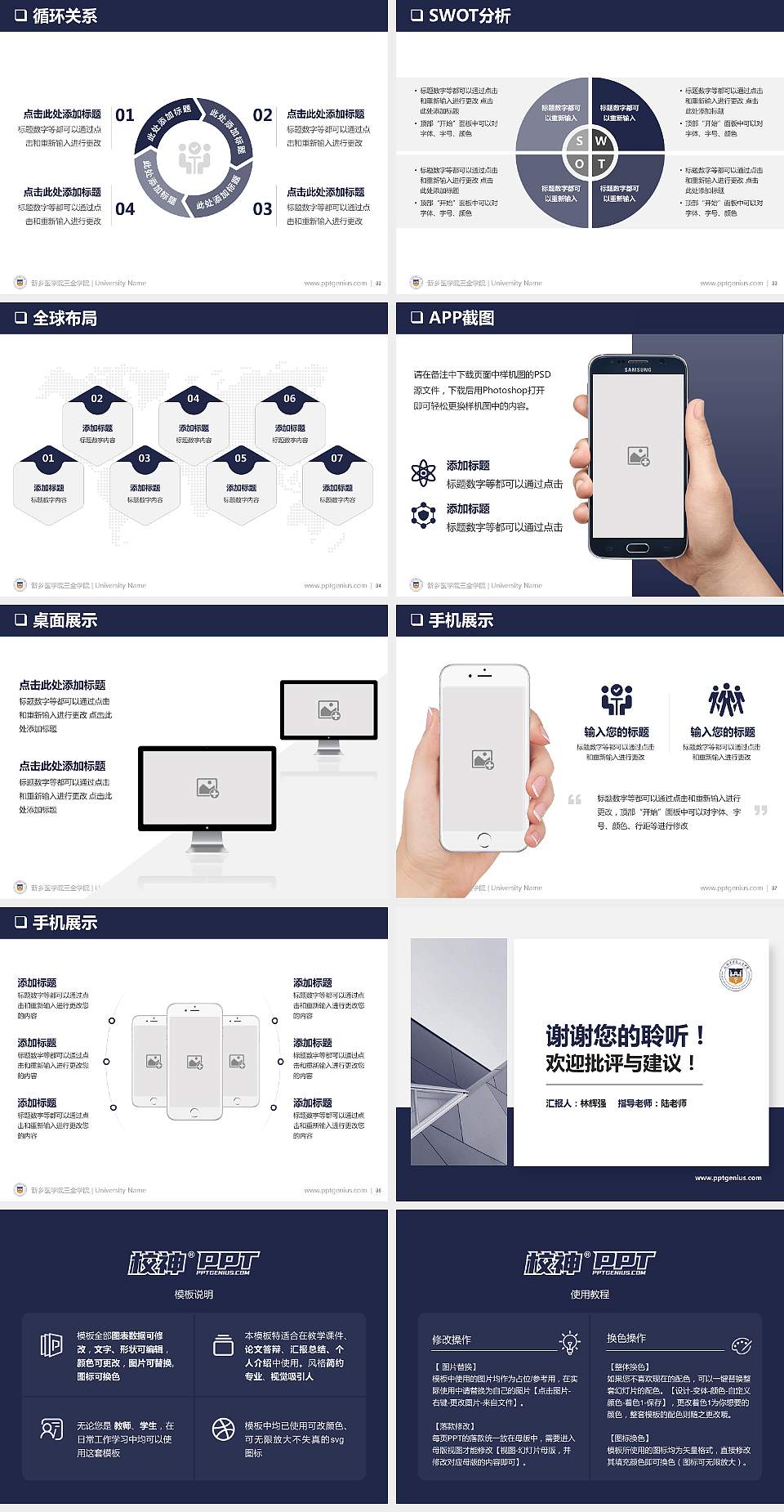 新乡医学院三全学院PPT模板下载4:3格式幻灯片预览图5