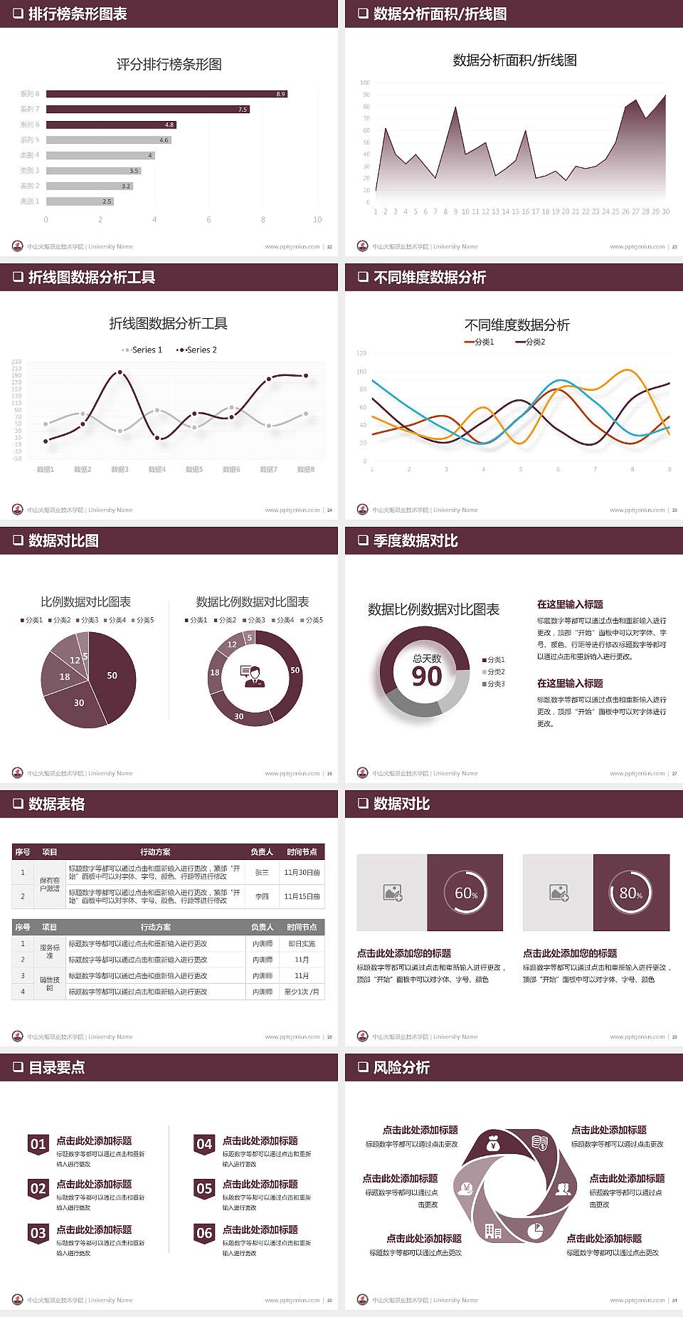 中山火炬职业技术学院PPT模板下载4:3格式幻灯片预览图4