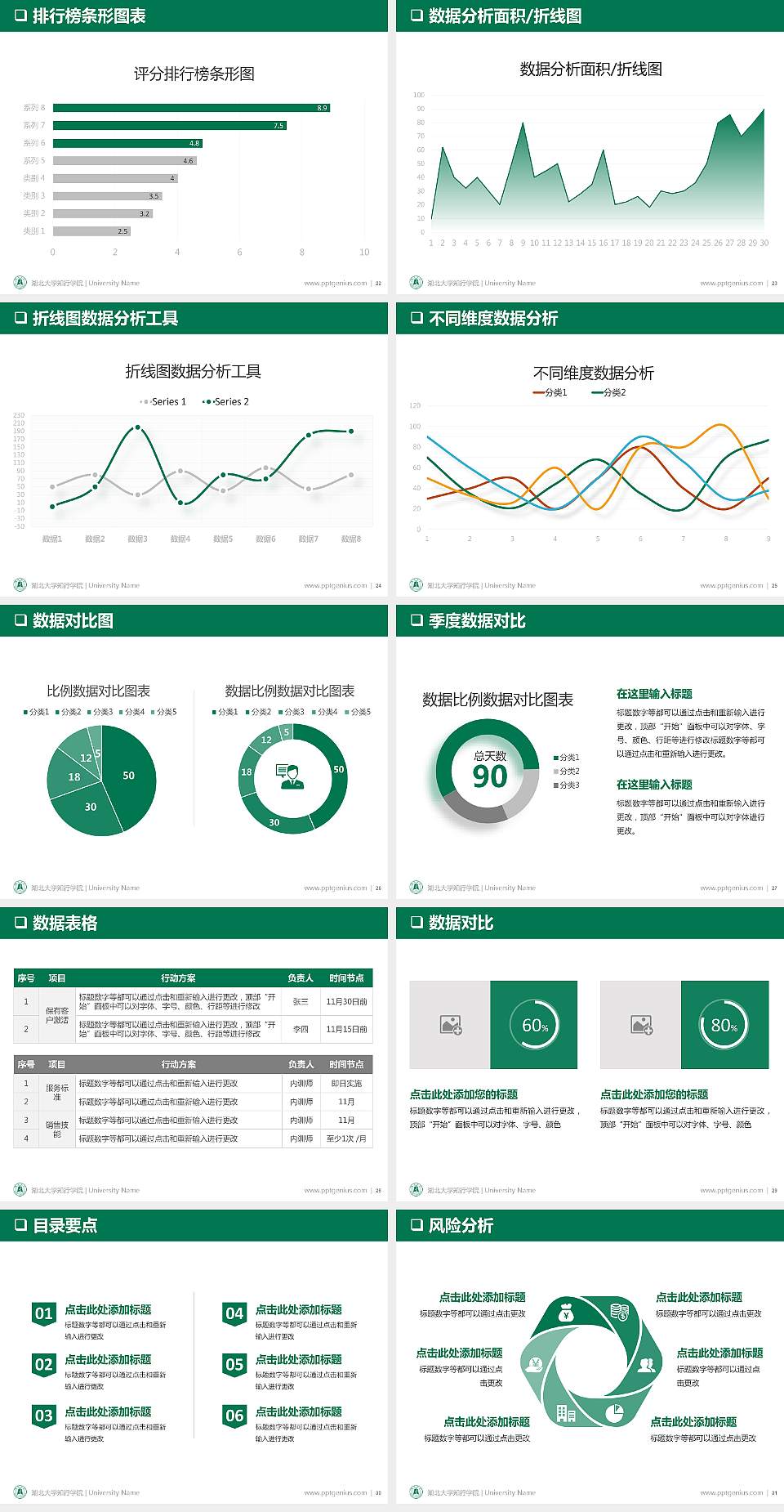 湖北大学知行学院PPT模板下载4:3格式幻灯片预览图4