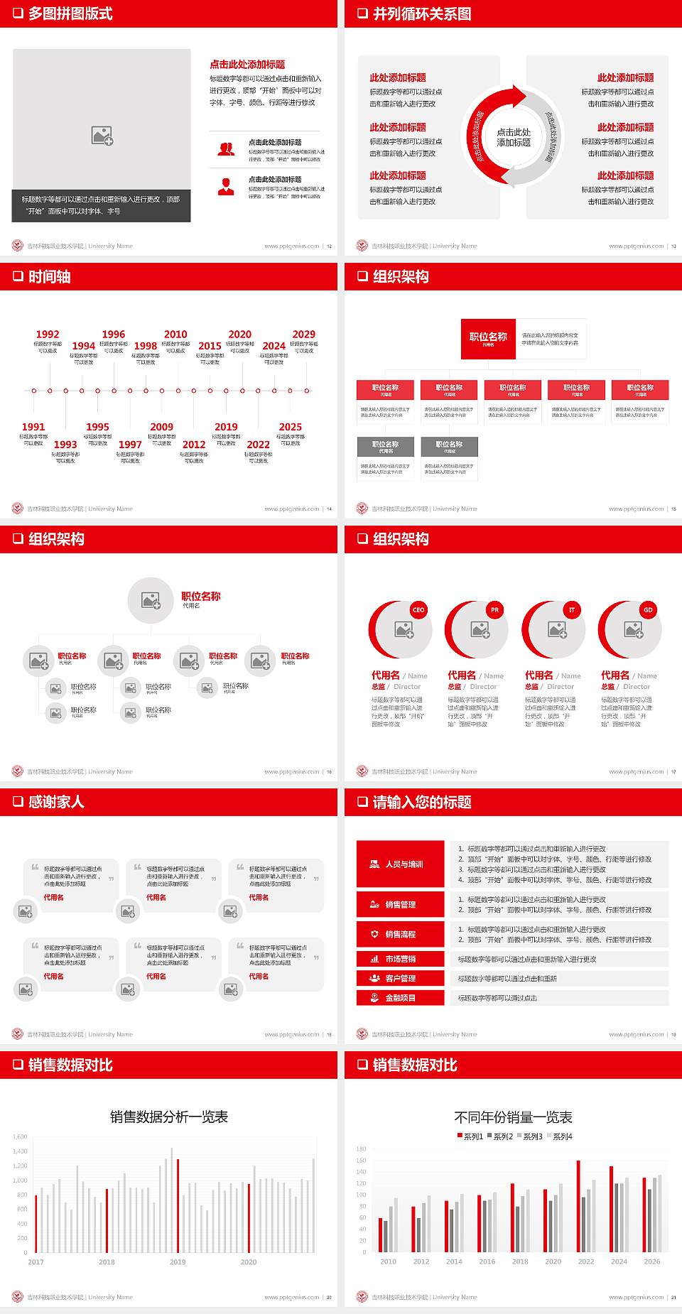 吉林科技职业技术学院PPT模板下载4:3格式幻灯片预览图3