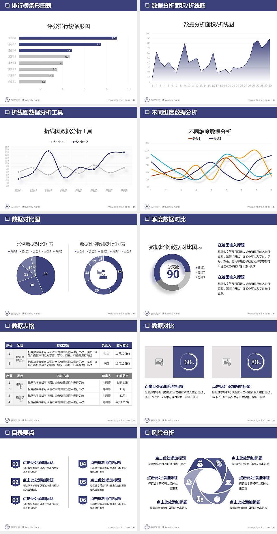 安徽大学PPT模板下载4:3格式幻灯片预览图4