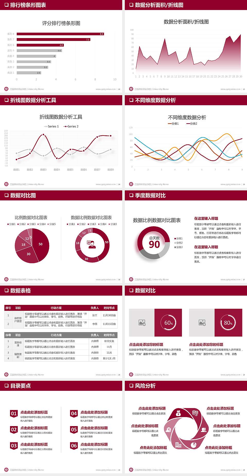 江西洪州职业学院PPT模板下载4:3格式幻灯片预览图4