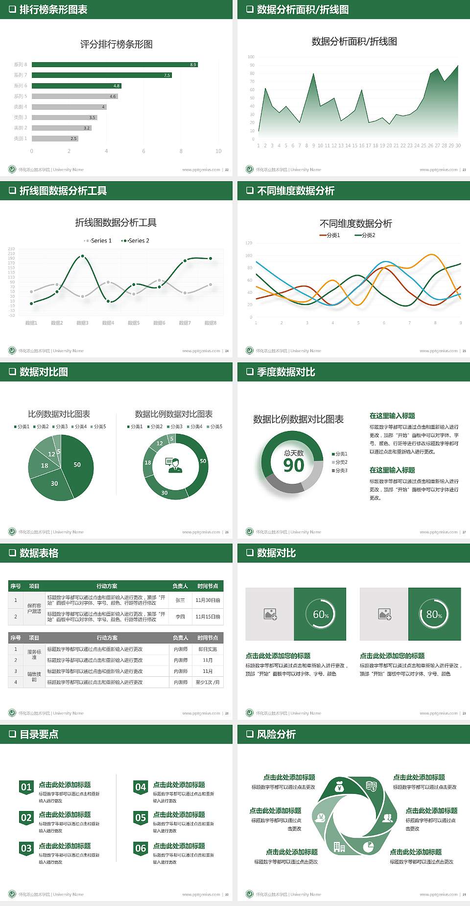 怀化职业技术学院PPT模板下载4:3格式幻灯片预览图4