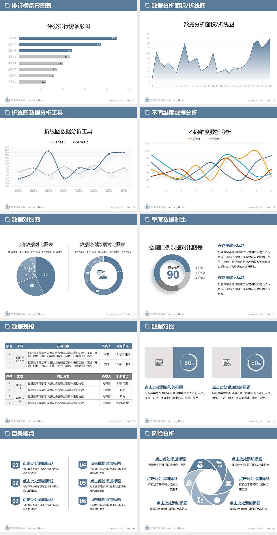南京审计大学PPT模板下载4:3格式幻灯片预览图4