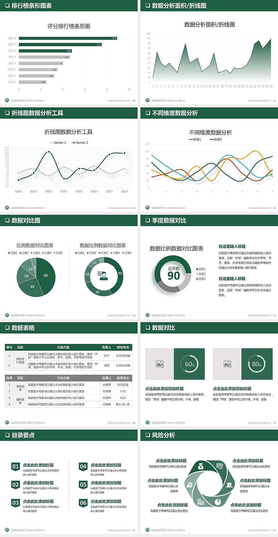 信阳农林学院PPT模板下载4:3格式幻灯片预览图4