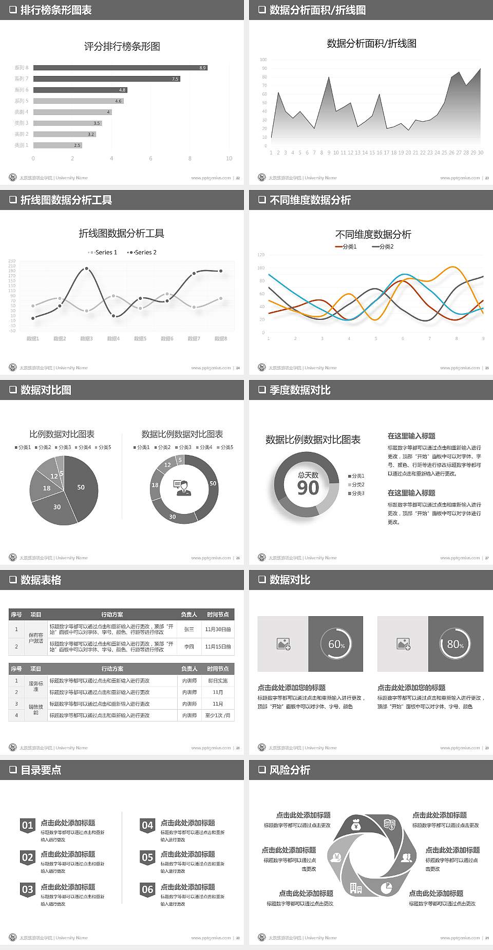 太原旅游职业学院PPT模板下载4:3格式幻灯片预览图4