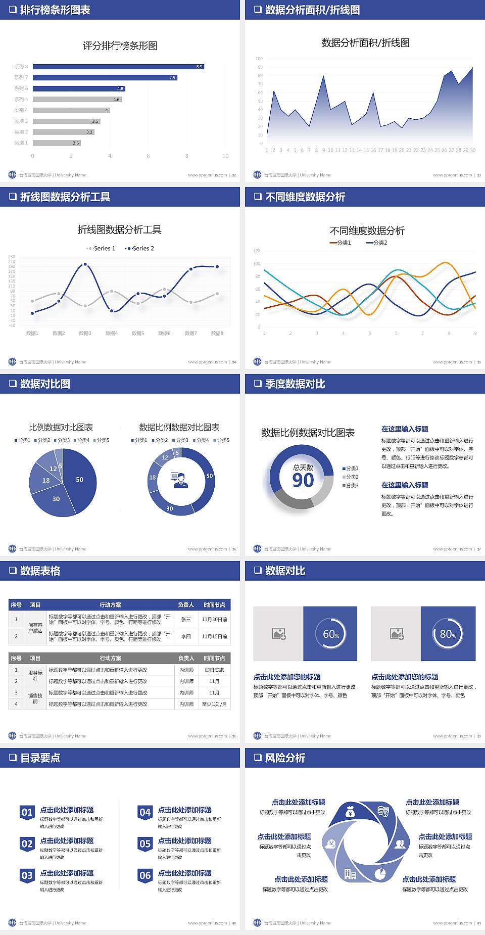 台湾暨南国际大学PPT模板下载4:3格式幻灯片预览图4
