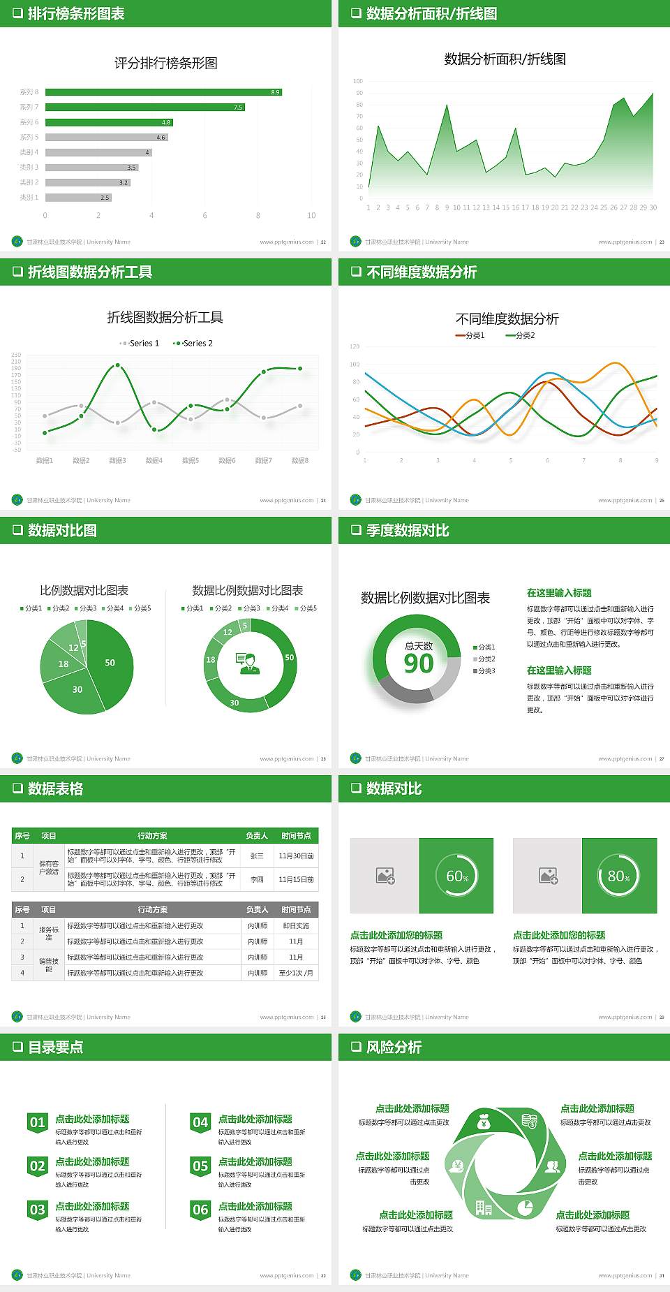 甘肃林业职业技术学院PPT模板下载4:3格式幻灯片预览图4