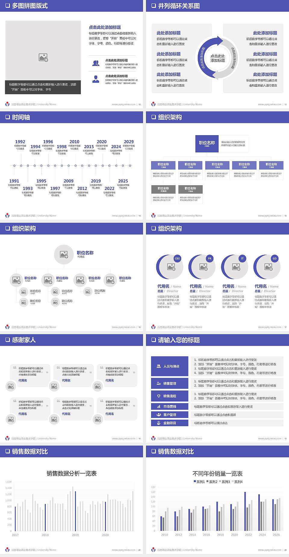 民办明达职业技术学院PPT模板下载4:3格式幻灯片预览图3