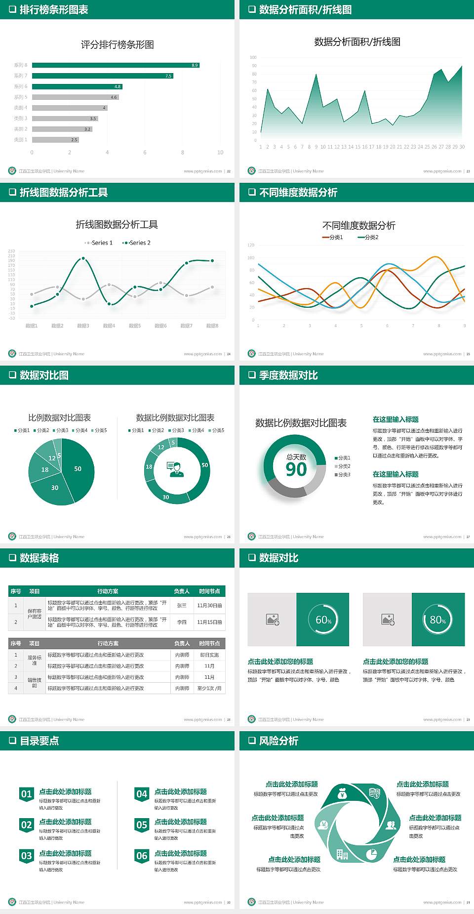 江西卫生职业学院PPT模板下载4:3格式幻灯片预览图4