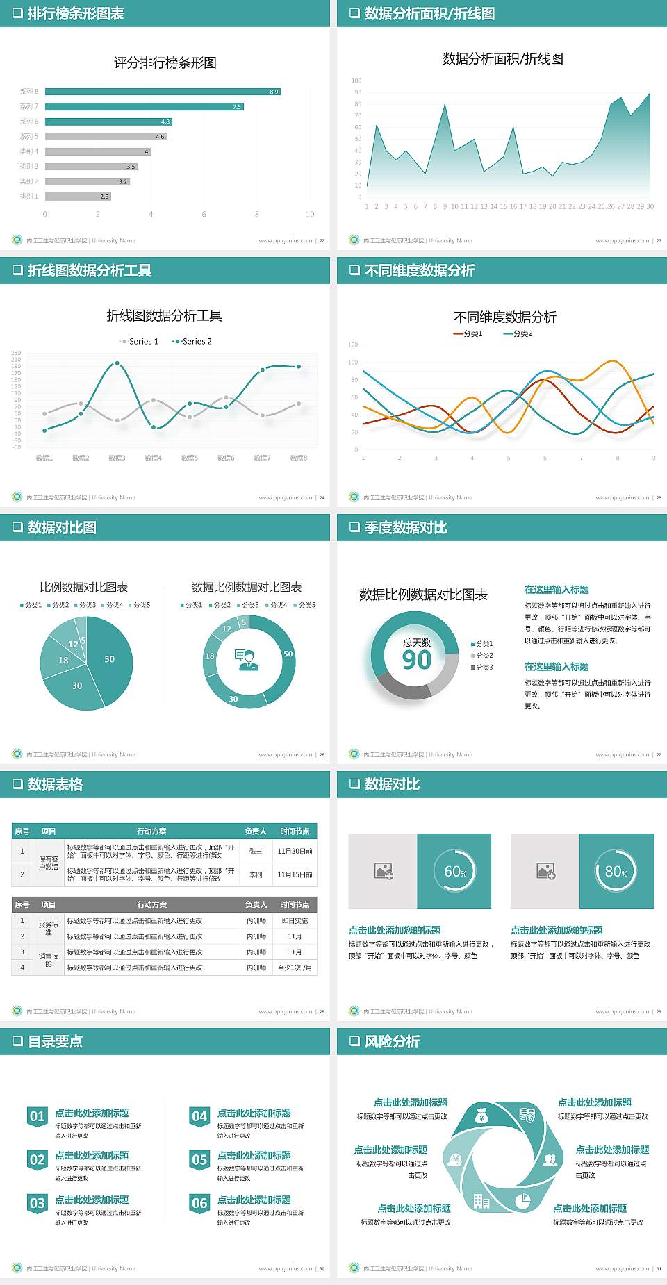 内江卫生与健康职业学院PPT模板下载4:3格式幻灯片预览图4