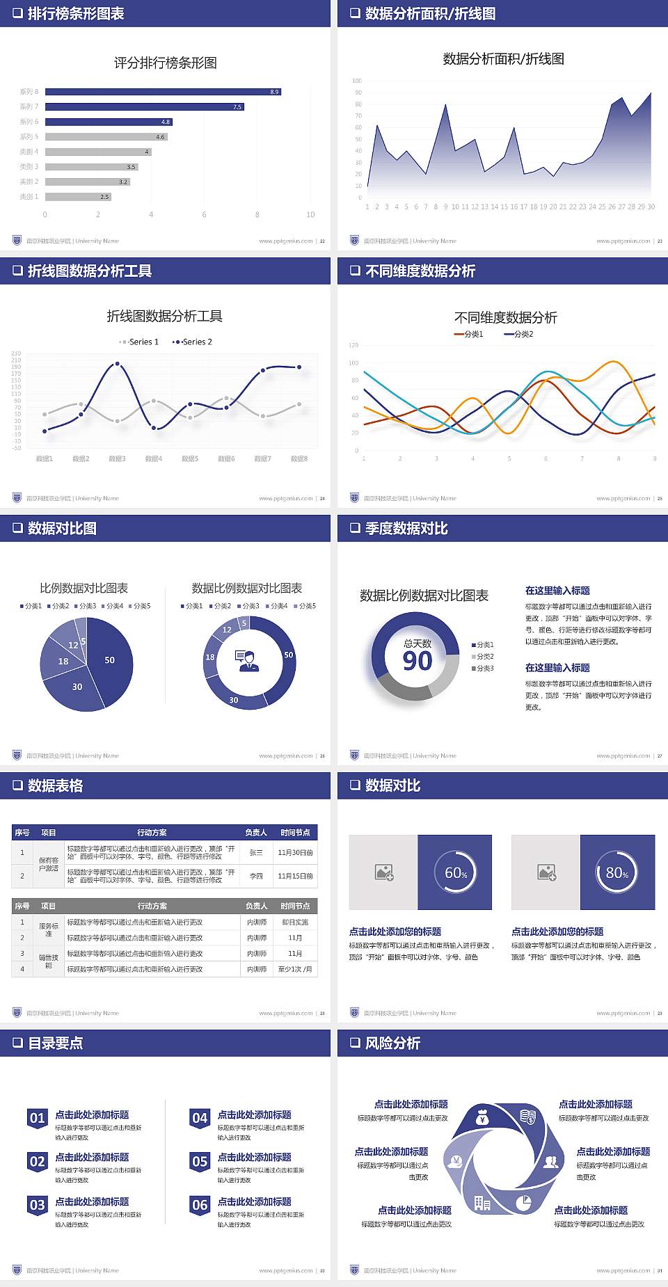 南京科技职业学院PPT模板下载4:3格式幻灯片预览图4