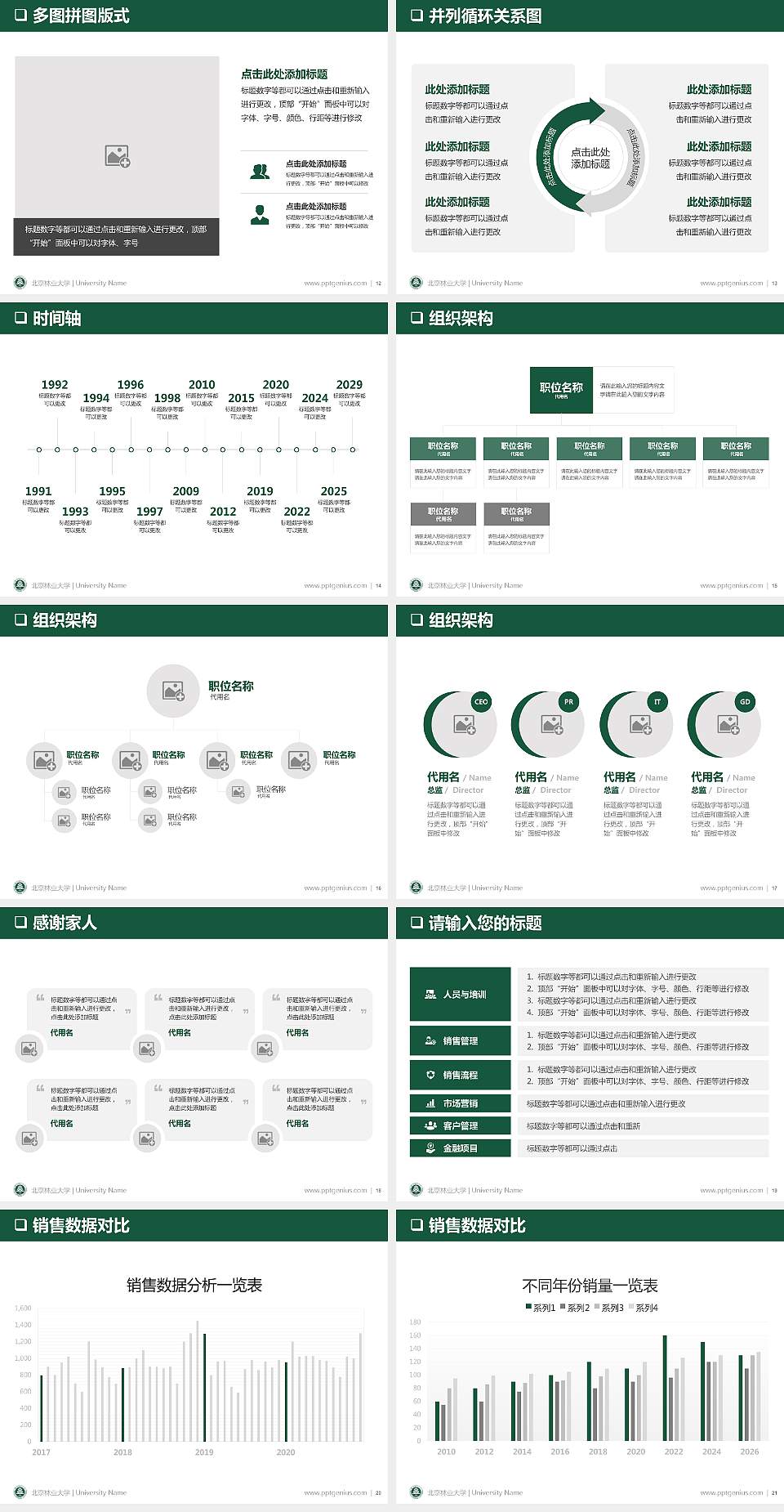北京林业大学PPT模板下载4:3格式幻灯片预览图3