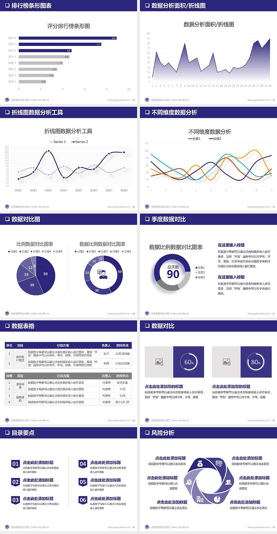 甘肃警察职业学院PPT模板下载4:3格式幻灯片预览图4