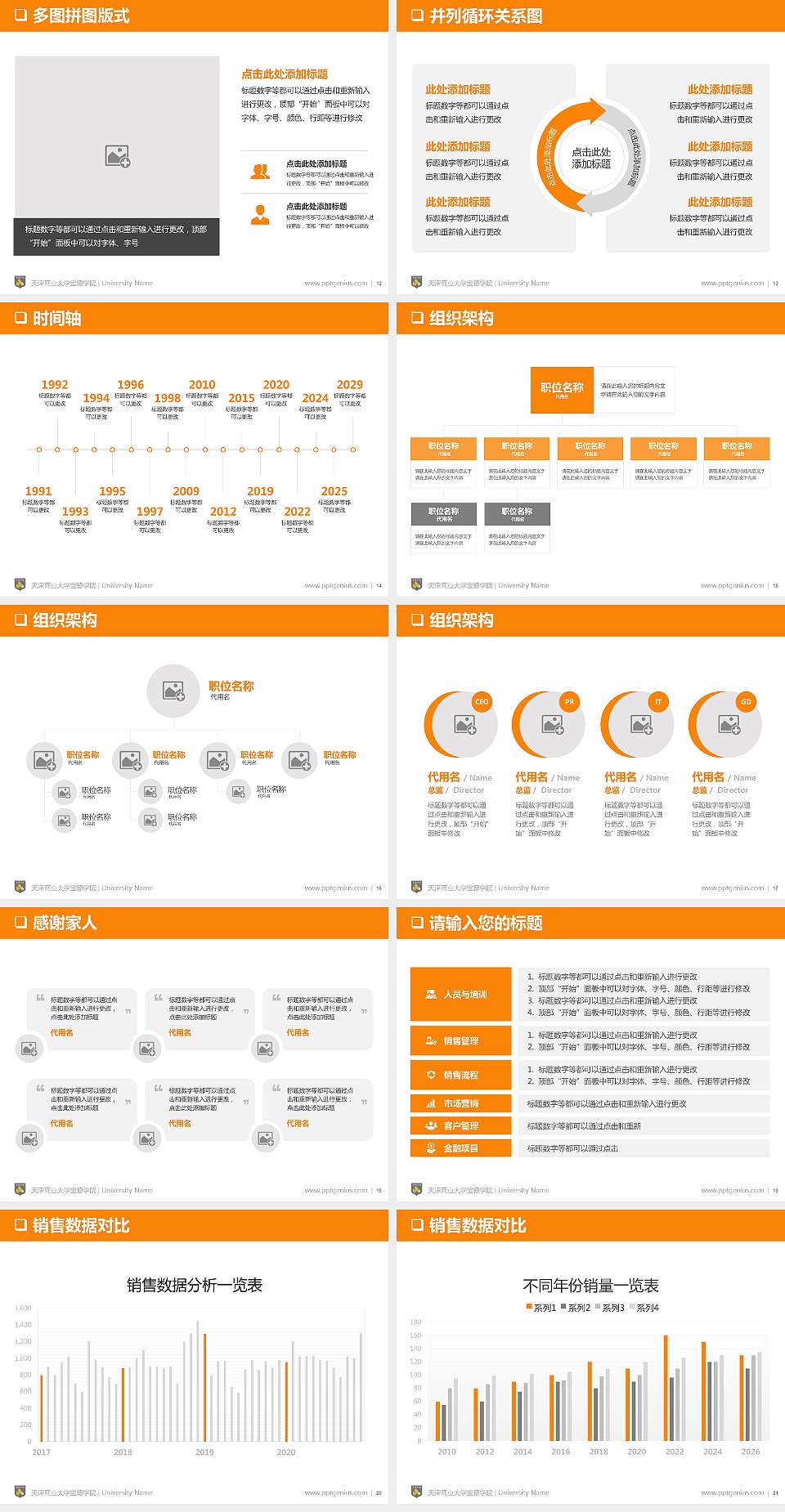 天津商业大学宝德学院PPT模板下载4:3格式幻灯片预览图3
