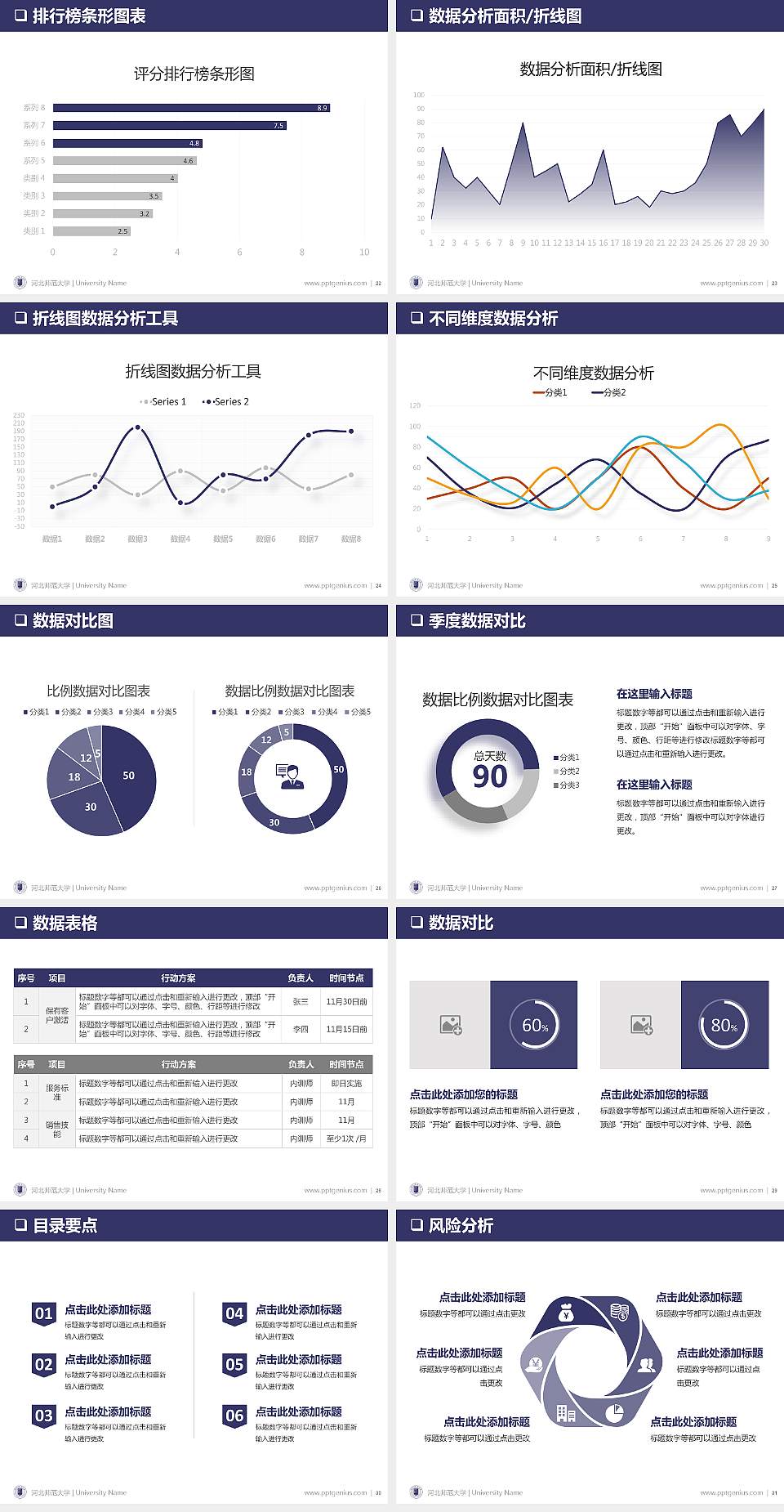 河北师范大学PPT模板下载4:3格式幻灯片预览图4