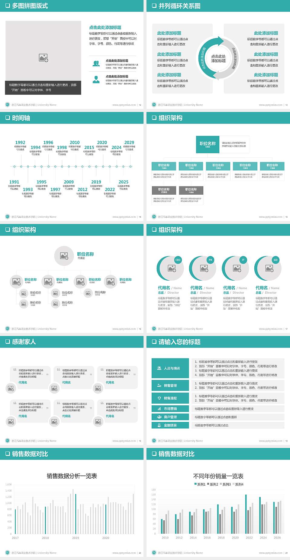 浙江汽车职业技术学院PPT模板下载4:3格式幻灯片预览图3