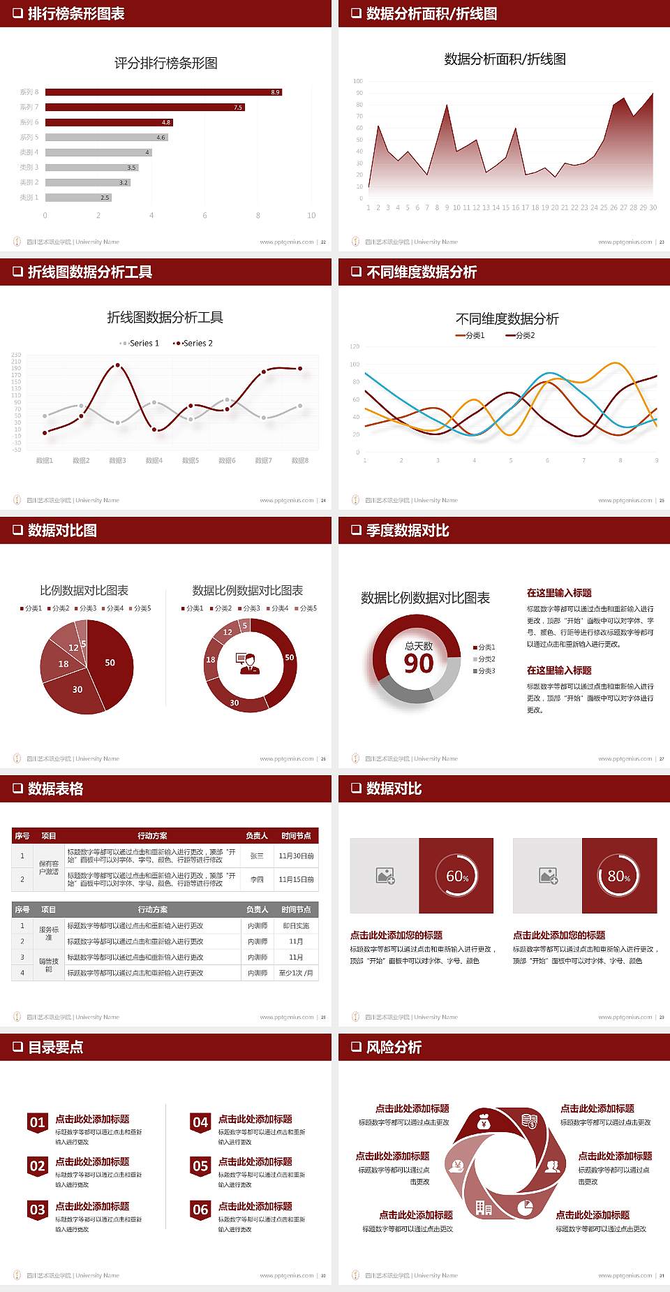 四川艺术职业学院PPT模板下载4:3格式幻灯片预览图4