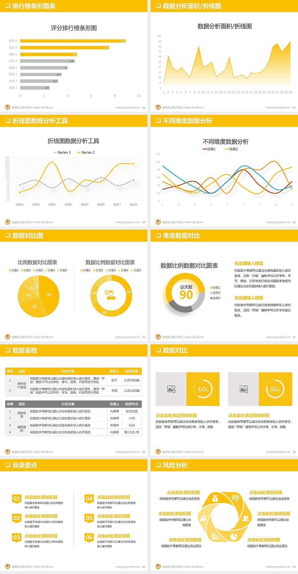 信阳职业技术学院PPT模板下载4:3格式幻灯片预览图4