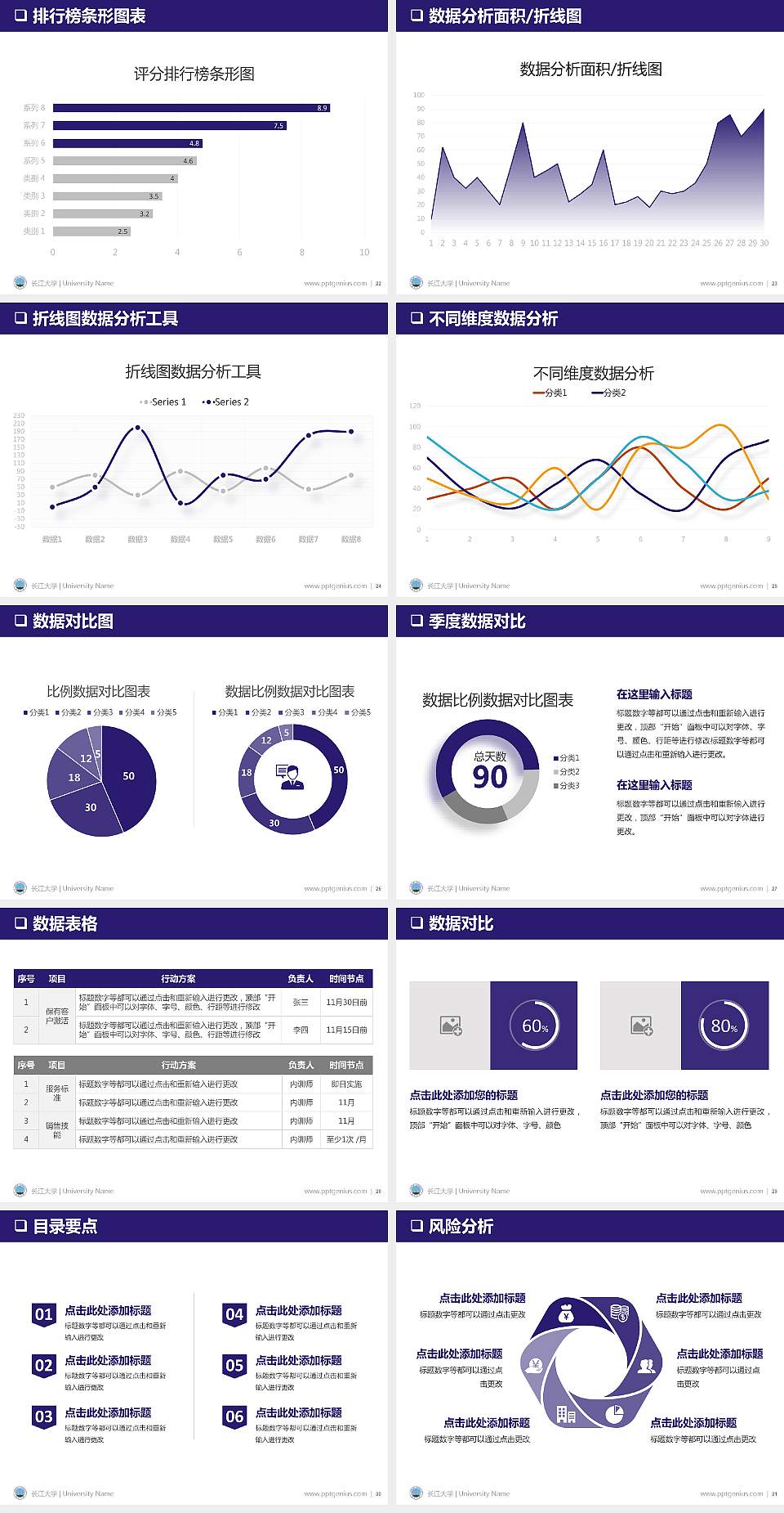 长江大学PPT模板下载4:3格式幻灯片预览图4