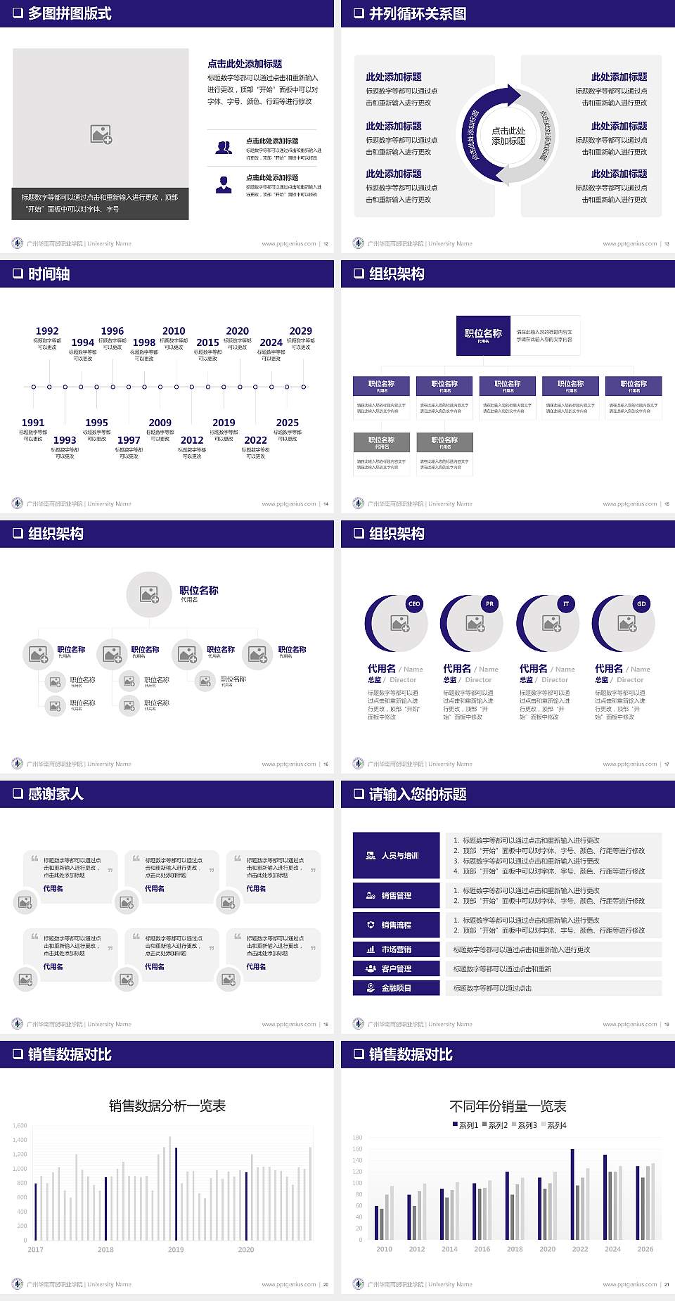 广州华南商贸职业学院PPT模板下载4:3格式幻灯片预览图3
