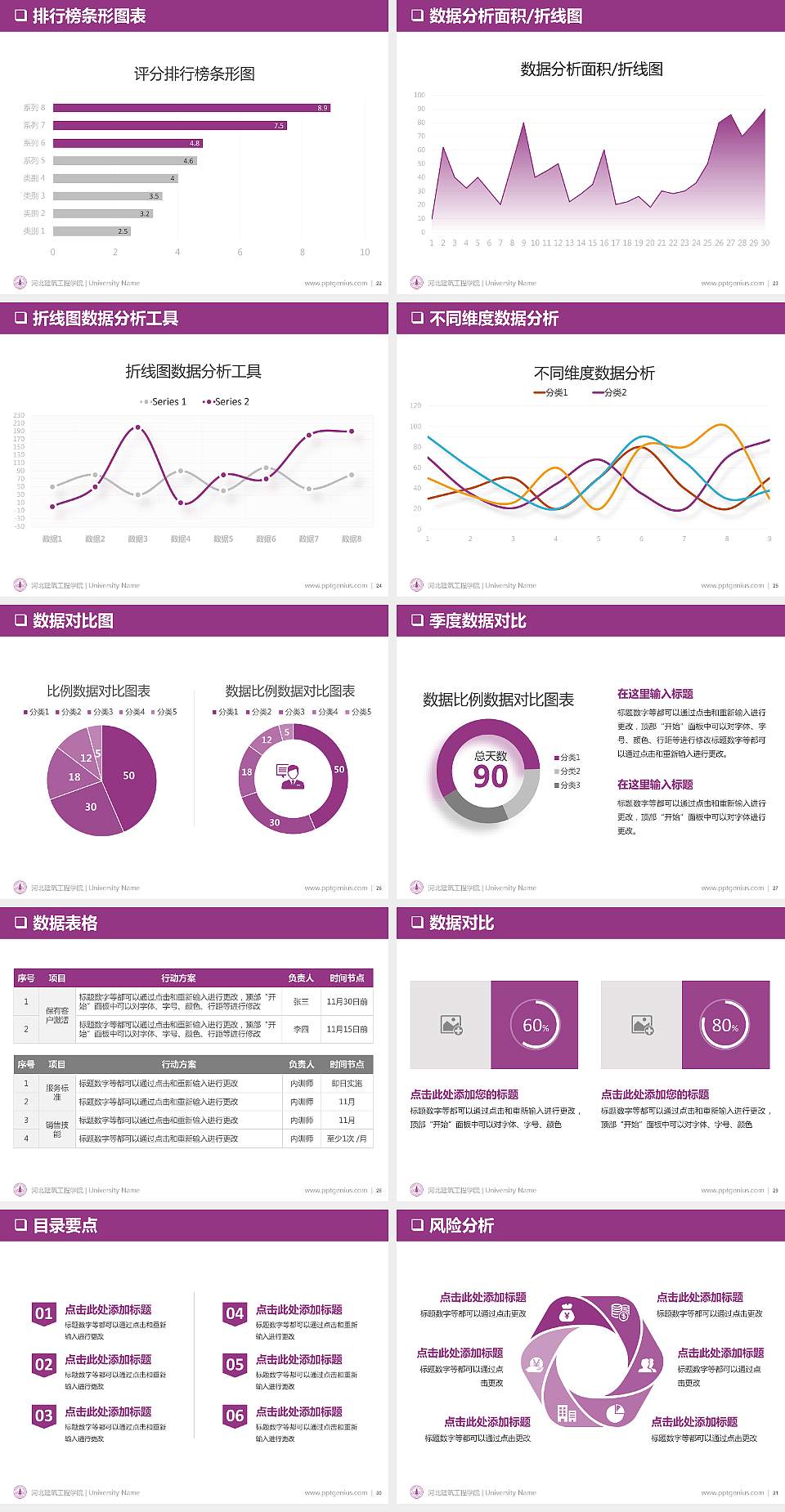 河北建筑工程学院PPT模板下载4:3格式幻灯片预览图4