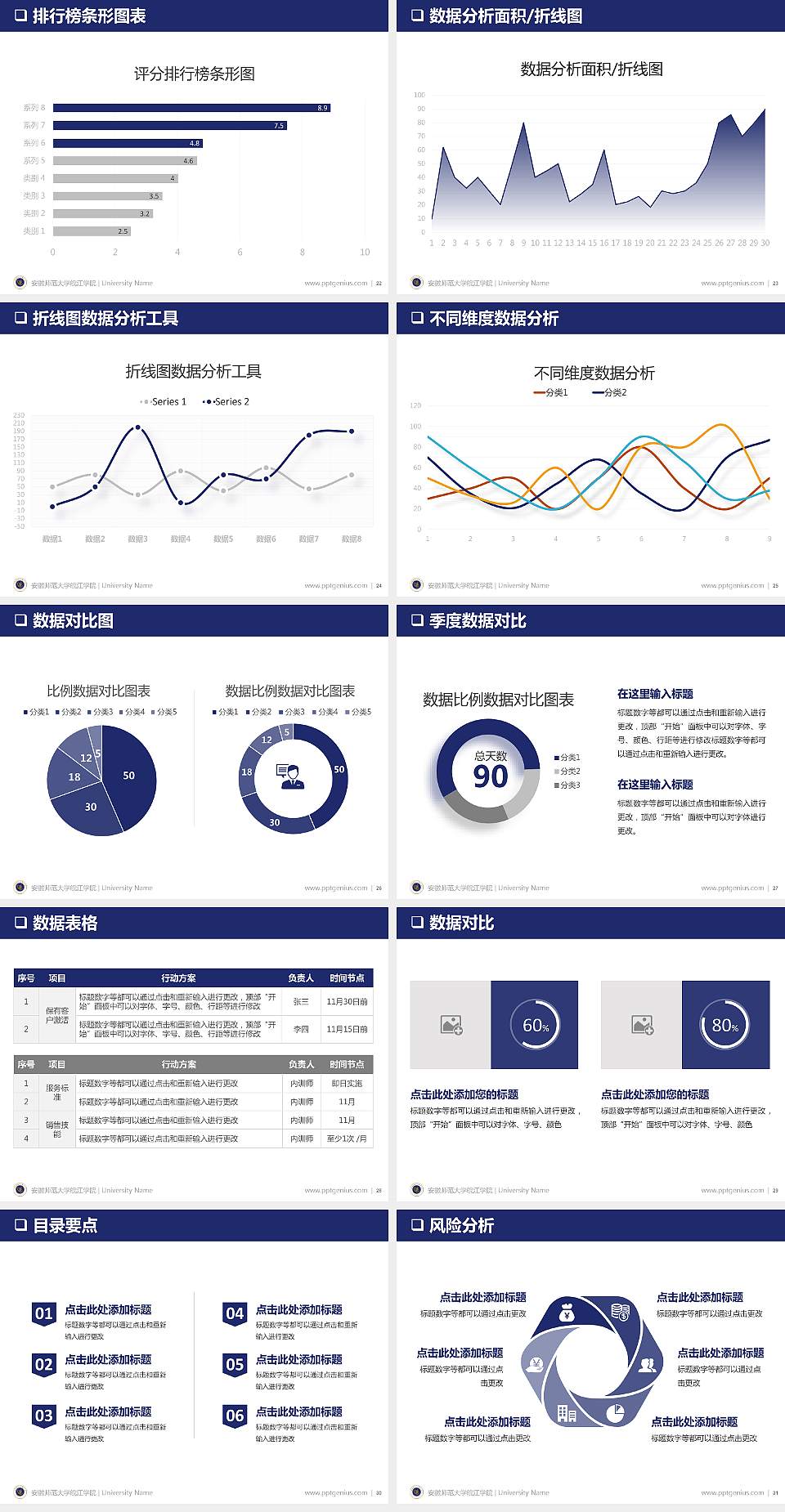 安徽师范大学皖江学院PPT模板下载4:3格式幻灯片预览图4